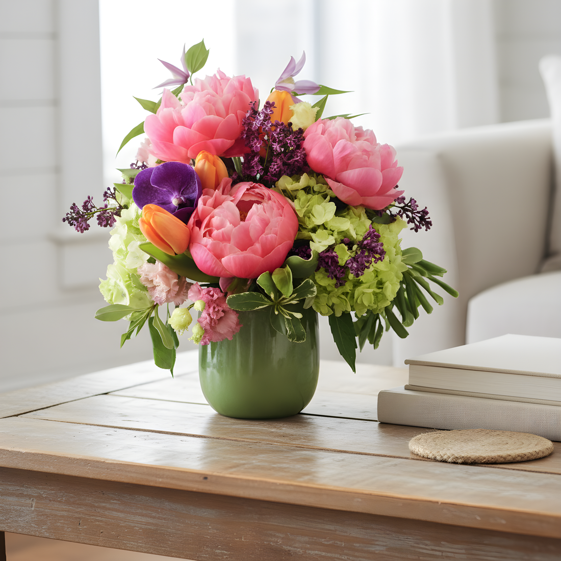 Blushing Peonies — Elegant Peony & Hydrangea Mix | Same-Day Delivery Santa Monica