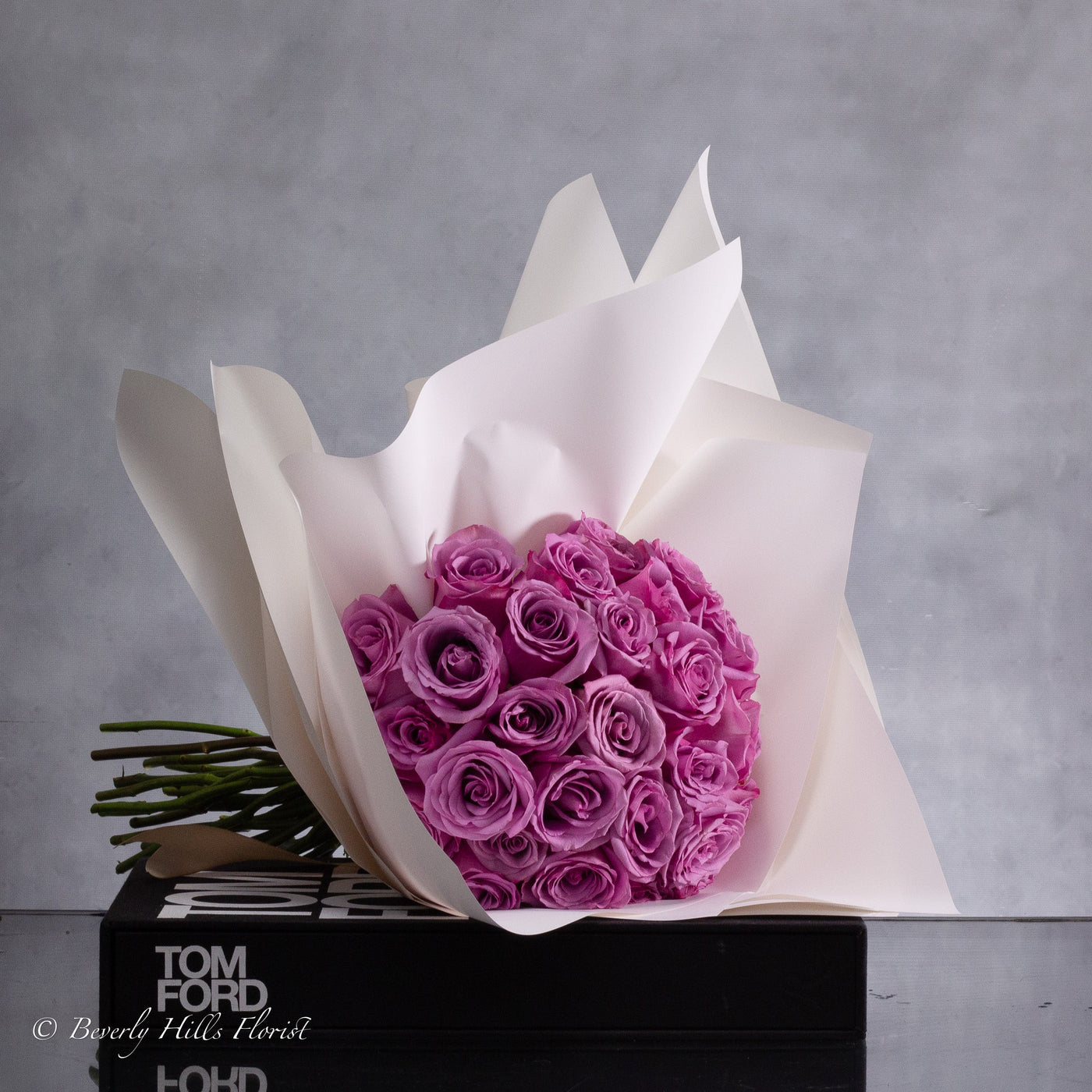 Serenity in Bloom: Lavender Rose Bouquet - santamonicaflorist