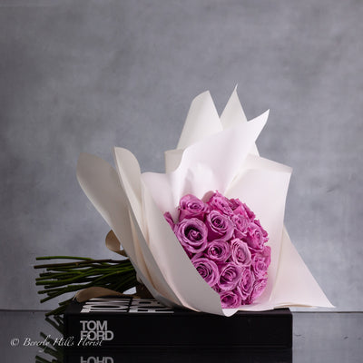 Serenity in Bloom: Lavender Rose Bouquet - santamonicaflorist