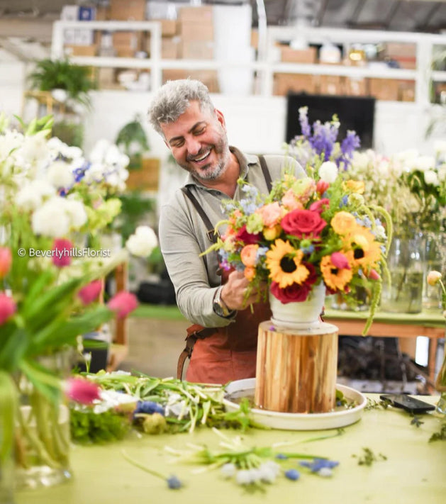 Florist arranging a bouquet