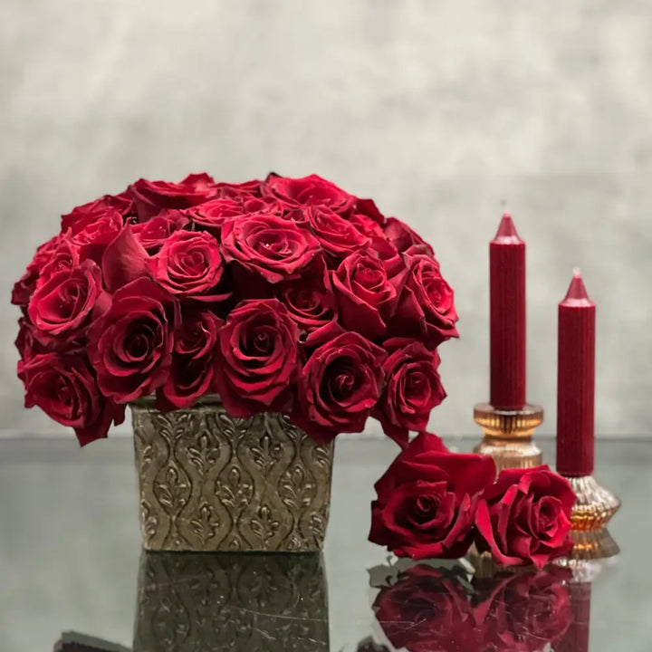 Burgundy Roses in love - Santa Monica Florist