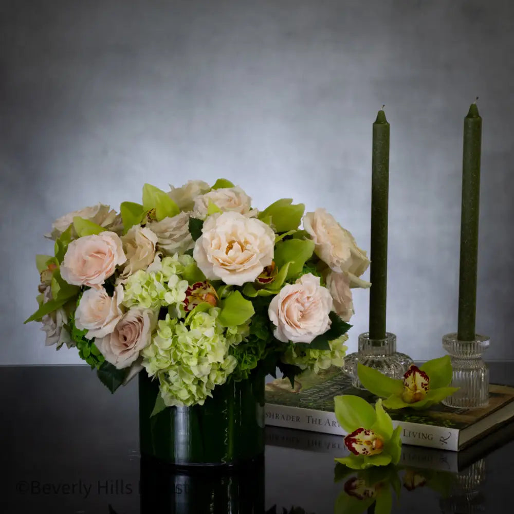 Champagne Roses and Greens - LA Orchidia