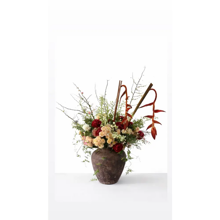 Cherry Blossoms, Peonies & Garden Roses in Ceramic Vase | Same-Day Delivery Santa Monica