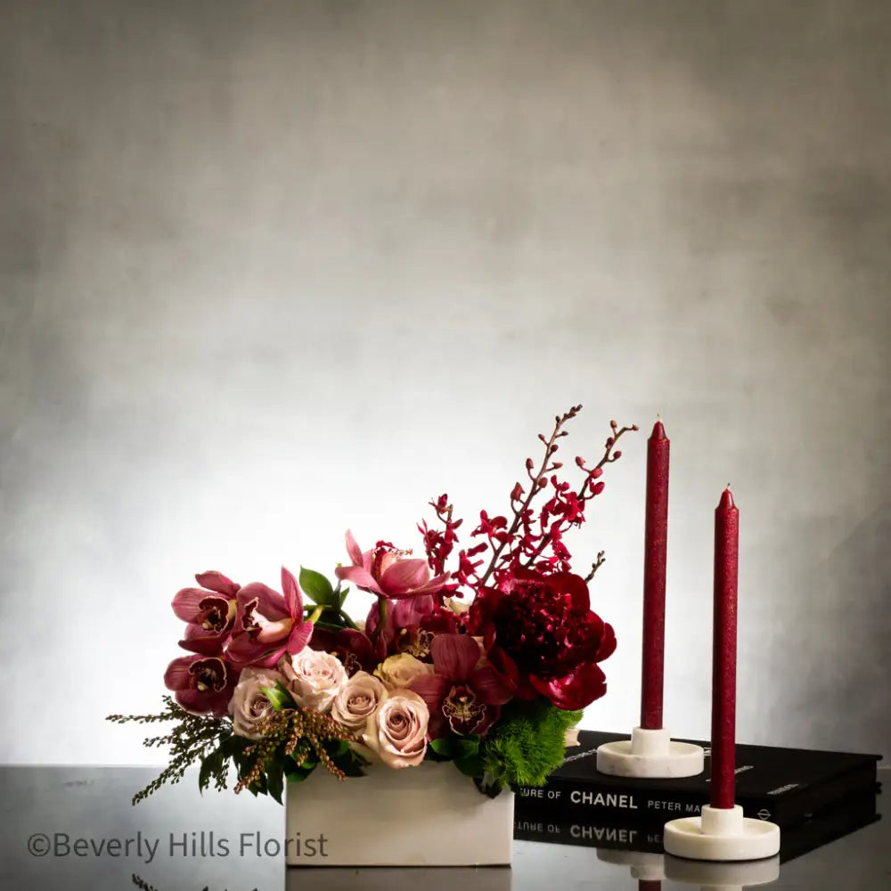 $125 - $10,000 - Designer's Choice - Blush & Bordeaux: A Tale of Romance - LA Orchidia