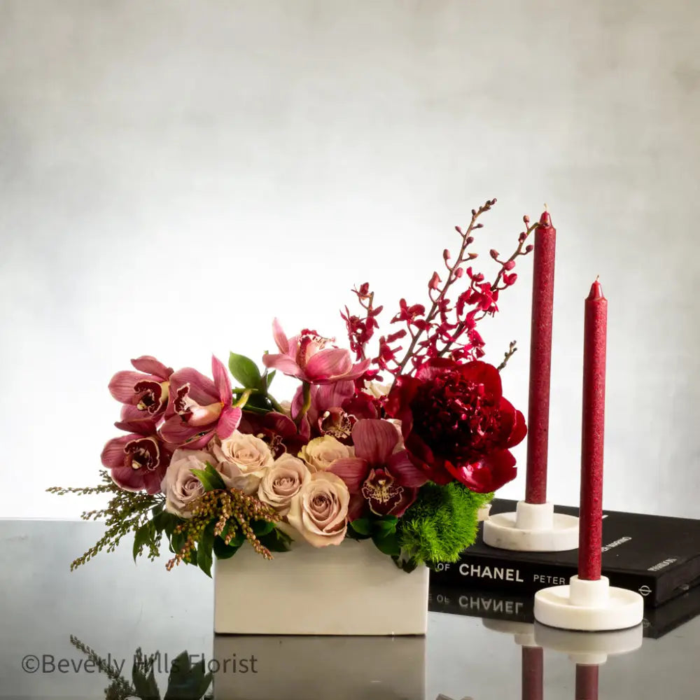 $125 - $10,000 - Designer's Choice - Blush & Bordeaux: A Tale of Romance - LA Orchidia