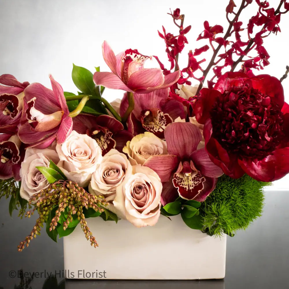 $125 - $10,000 - Designer's Choice - Blush & Bordeaux: A Tale of Romance - LA Orchidia