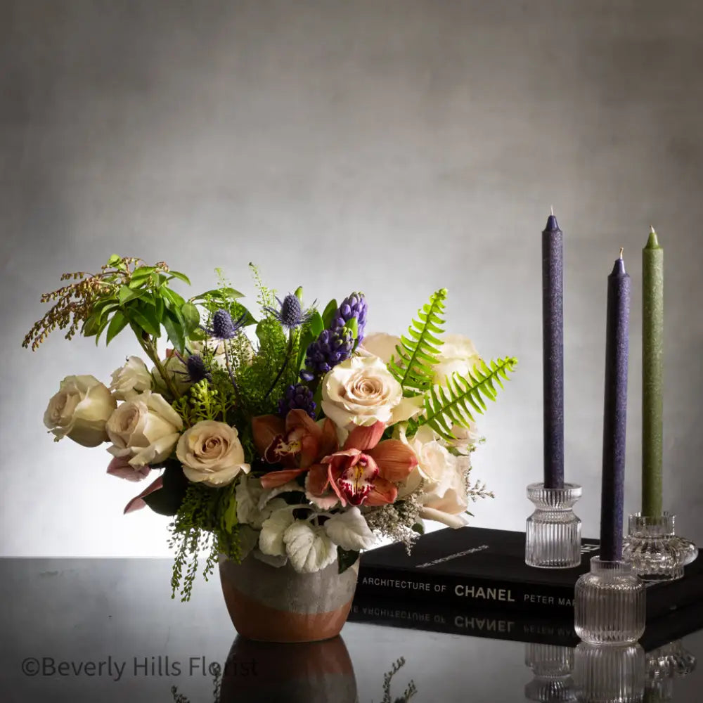 125 - $10,000 - Designer's Choice - Gray Veil, Scarlet Petals - LA Orchidia