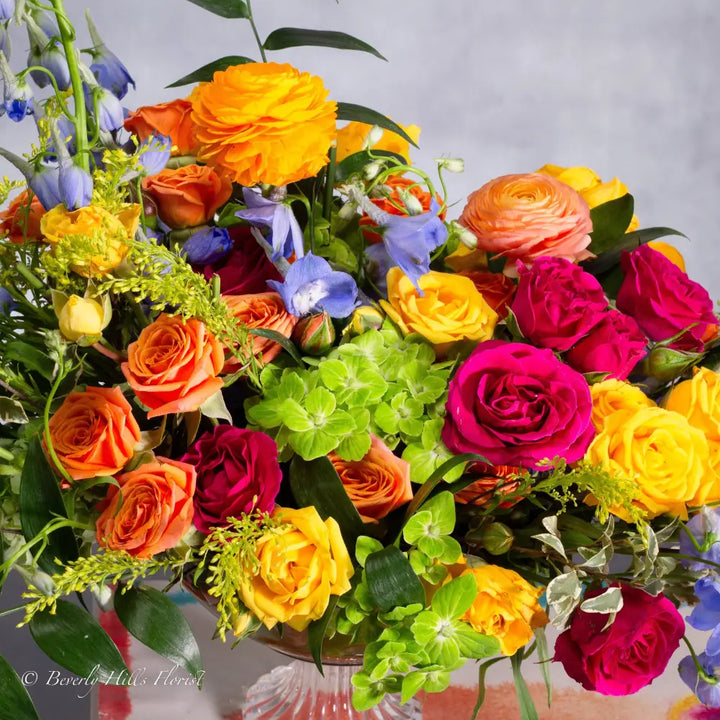 Garden Fairytale Flower Arrangement in Glass Pedestal Vase
Whimsical Rose and Delphinium Bouquet Same-Day Delivery Los Angeles
Vibrant Garden Fairytale Floral Arrangement for Los Angeles
Elegant Glass Vase with Roses, Delphiniums, and Hydrangeas