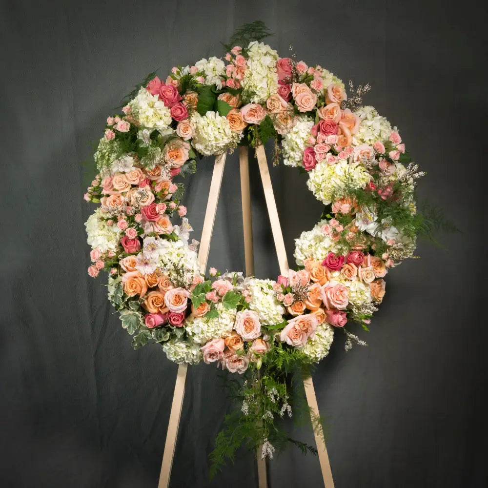 Pastel Funeral Wreath - LA Orchidia