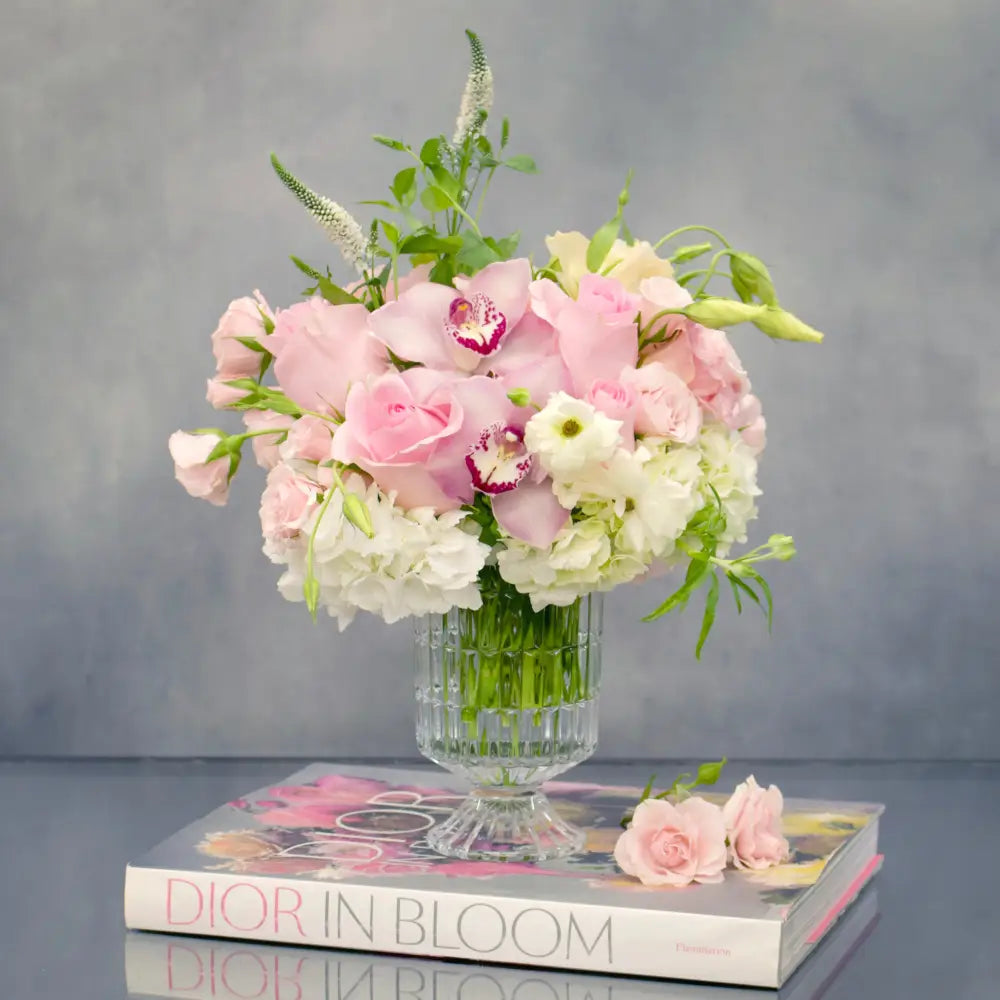 Pink Delight Floral Arrangement in Pedestal Crystal Vase
Blush Seasonal Flowers in Crystal Vase for Same-Day Delivery
Elegant Pink and Light Floral Arrangement Los Angeles Delivery
Luxury Blush Flowers in Crystal Vase for Los Angeles Delivery