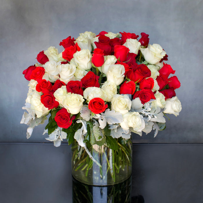 Red & White Checker Roses