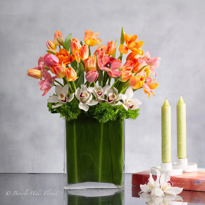 Spring Bliss: Tulip and Orchid Bouquet - Santa Monica Florist
