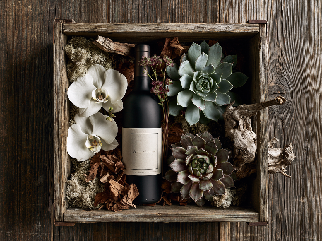 The Noir Collection Wine & Phalaenopsis Orchid Crate