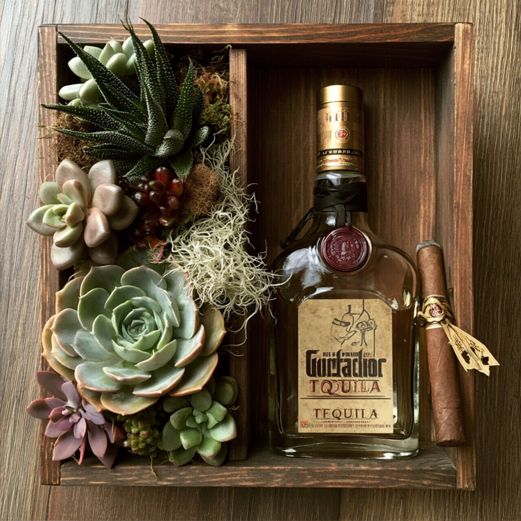 The Reposado Treasure Chest Tequila Cigar & Succulent Gift Box