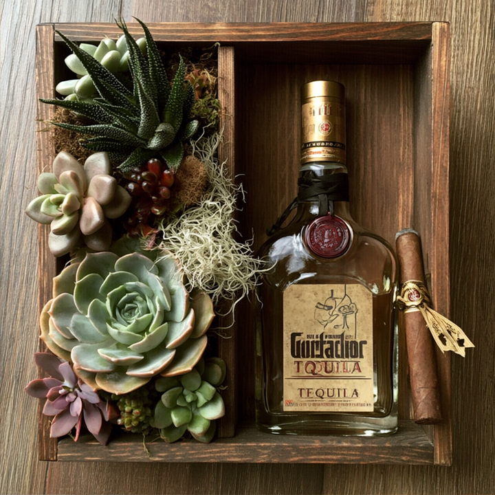 The Reposado Treasure Chest Tequila Cigar & Succulent Gift Box