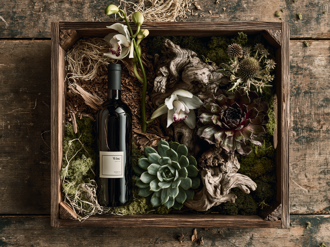 The Vintner's Garden Wine Orchids & Succulent Crate