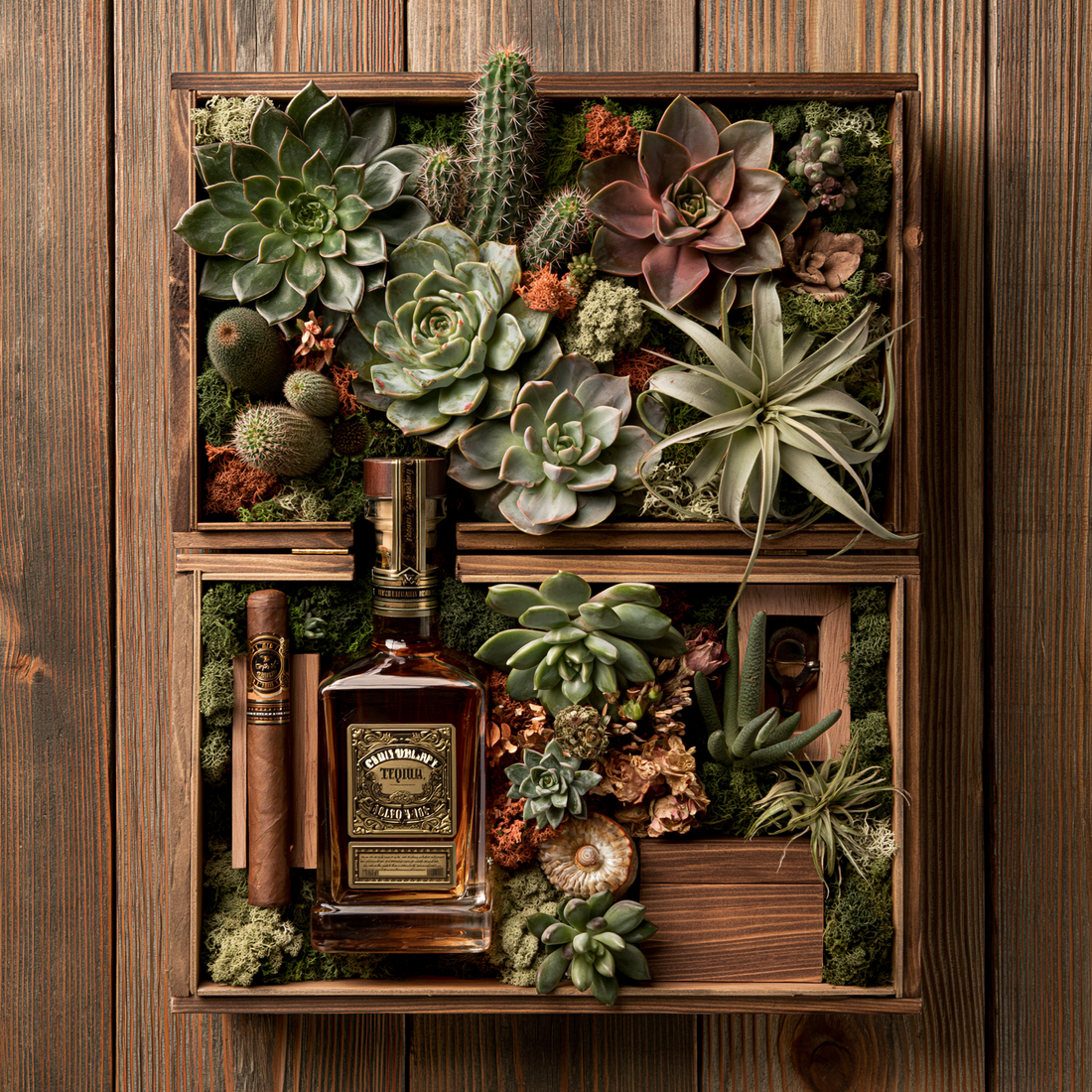 The Highland Hour Whiskey & Cigar Two-Tier Garden Box