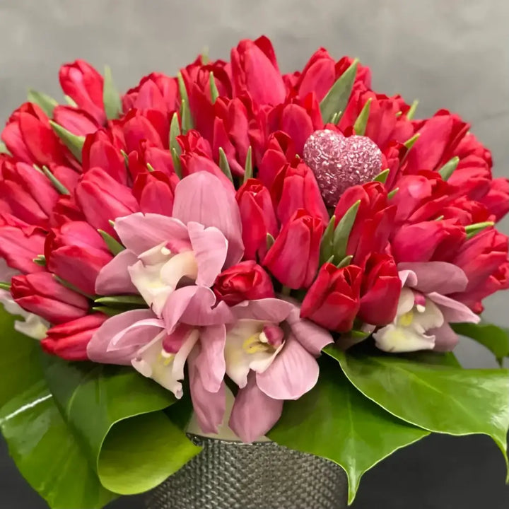 Valentines - Fanciful Pink Tulips - LA Orchidia